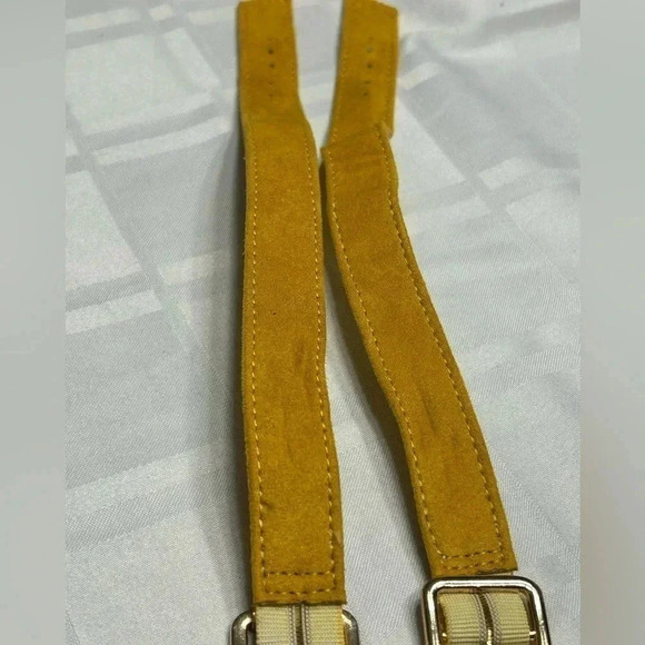 platform JustFab women sandals sz 6.5 yellow heel wedge espadrille,ankle strap - Picture 11 of 15